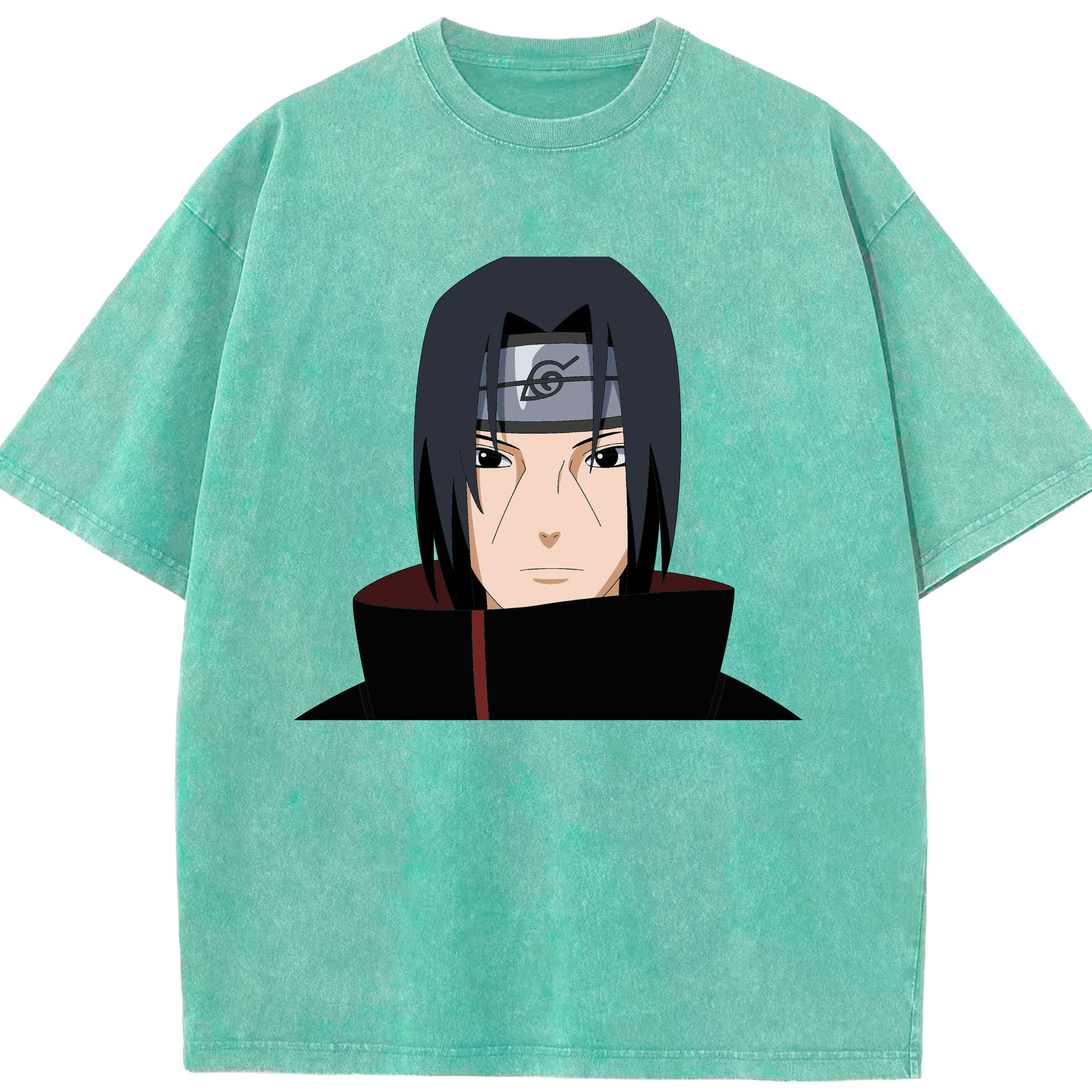 （画像用） NARUTO -ナルト- うちは イタチ Uchiha Itachi 綿100% ヴィンテージ風 半袖Tシャツ（フロントプリント）